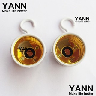 Yann1 ขั้วต่อหลอดไฟ LED E27 พลาสติก ทองแดง พร้อมตะขอ แบบพกพา ทนทาน สีขาว สําหรับช่างไฟฟ้า 10 ชิ้น