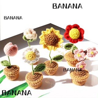 Banana1 ช่อดอกไม้ถัก ของขวัญวันเกิด สําหรับตกแต่งรถยนต์ งานแต่งงาน DIY