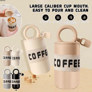 [พร้อมส่ง] 460ml Fashion Stainless Steel Thermal Flask Insulated Coffee Cup Minimalist Letter Design Portable Thermal Flask With Strap Tumbler