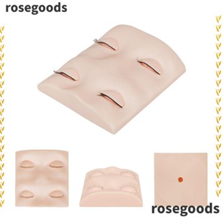 Rosegoods1 หุ่นหัวนางแบบ ซิลิโคน ใช้ซ้ําได้ สําหรับฝึกต่อขนตา แต่งหน้า