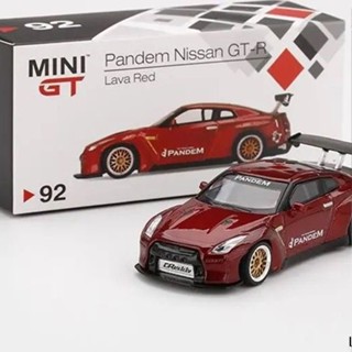 เลขที่ 1: 64 MINIGT โมเดลรถยนต์ 92 Nissan GTR R35 Rocket Rabbit สีแดง
