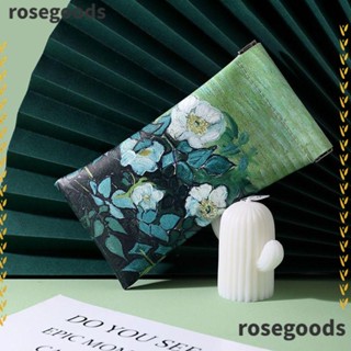 Rosegoods1 กระเป๋าใส่แว่นตา หนัง PU ปิดอัตโนมัติ กล่องแว่นกันแดด ทนทาน พิมพ์ลายดอกไม้ สําหรับผู้ชาย