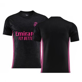 เสื้อกีฬาแขนสั้น ลายทีมฟุตบอล real madrid no. 11 bell no. 4 สีดํา 2020-2021