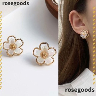 Rosegoods1 6 คู่ ต่างหูสตั๊ด ดอกไม้ หรูหรา เครื่องประดับ เครื่องประดับ ห้อย