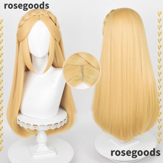 Rosegoods1 วิกผมสังเคราะห์ เส้นใยไพโรฟิลาเมนต์ ทนความร้อน วิกผมคอสเพลย์ เครื่องมือจัดแต่งทรงผมน่ารัก ผมยาวจําลอง วิกผมผู้หญิง