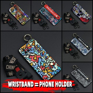 Fashion Design Silicone Phone Case For Itel S23/S665L Shockproof Dirt-resistant Wrist Strap Waterproof Graffiti Back Cover