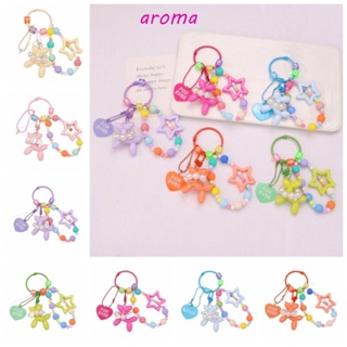 Aroma พวงกุญแจ จี้ไข่มุก รูปดาว สุนัขน่ารัก สีแคนดี้ หลากสี สําหรับเป็นของขวัญ