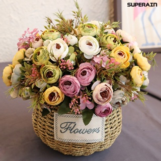 (super) ดอกไม้ประดิษฐ์ ผ้าไหม DIY สําหรับตกแต่งบ้าน สวน