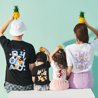 ✨👨‍👩‍👧‍👧เสื้อยืด ชุดครอบครัว แขนสั้นคอกลม ลายการ์ตูนสุดน่ารัก