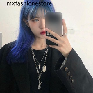 Mxfashione สร้อยคอ หลายชั้น ลายกระต่าย Y2K สไตล์เกาหลี ฮิปฮอป เรียบง่าย