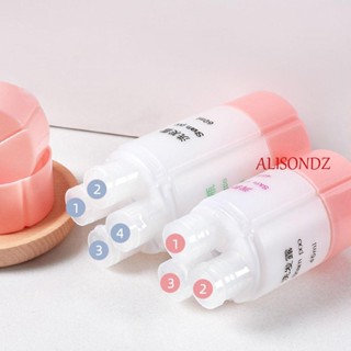 Alisondz ขวดรีฟิล 4 in 1 3 in 1 แชมพู กล่องเก็บสบู่เหลว เจลอาบน้ํา โลชั่น กล่องห้องน้ํา คอนเทนเนอร์น้ําหอม ขวดสเปรย์ เดินทาง ขวดนํากลับมาใช้ใหม่ได้