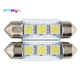 หลอดไฟซีนอน C5W 3 LED SMD 5050 36 มม. สีขาว สําหรับติดเพดานรถยนต์ 2 ชิ้น