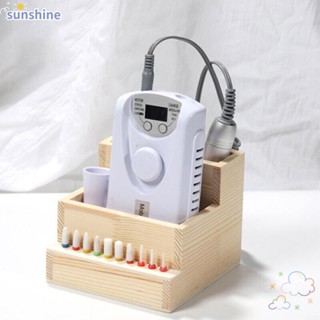 Ssunshine กล่องเก็บเครื่องมือทําเล็บ ทนทาน DIY|กล่องไม้ สําหรับใส่ดอกสว่าน ฝึกทําเล็บ