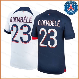 Fb 2023-24 เสื้อยืดแขนสั้น พิมพ์ลาย Paris Saint Germain Home Away Dembele Jersey พลัสไซซ์ สําหรับทุกเพศ