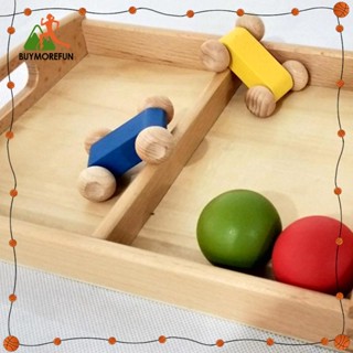 [Buymorefun] Montessori ถาดไม้ สองช่อง สําหรับใส่ของเล่นการ์ด