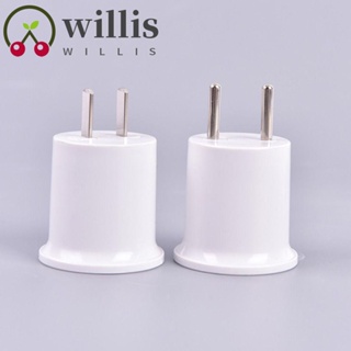 Willis อะแดปเตอร์แปลงฐานหลอดไฟ E27 ปลั๊ก EU US E27 ทนทาน สีขาว ทนอุณหภูมิสูง สําหรับสํานักงาน