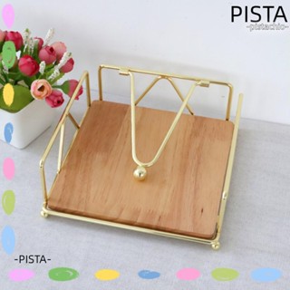 Pista ที่วางกระดาษทิชชู่ แบบเหล็ก ทรงสี่เหลี่ยม 7 X 7 X 2.67 นิ้ว สีทอง สําหรับห้องครัว