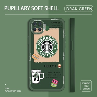 เคส OPPO A8 A15 A15S A31 A32 A33 A53 A93 2020 A52 A92 Reno 4F เคสโทรศัพท์ซิลิโคน TPU แบบนิ่ม ลายกาแฟ Starbucks กันกระแทก ป้องกันกล้อง