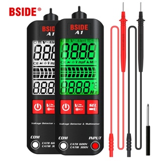 Bside A1 เครื่องมัลติมิเตอร์ดิจิทัล LCD ขนาดเล็ก 2000 ครั้ง DC/AC ความต้านทานความถี่ NCV True RMS Meter