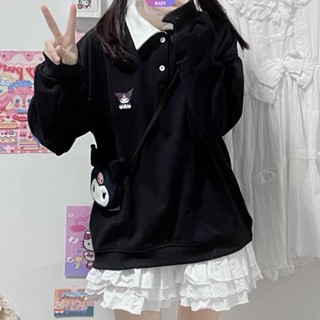 Y2k Sanrio Kuromi เสื้อกันหนาว แขนยาว ผ้าฝ้าย พิมพ์ลาย Hello Kitty Cinnamoroll สไตล์เกาหลี แฟชั่น สําหรับผู้หญิง นักเรียน 2023 [RAIN]