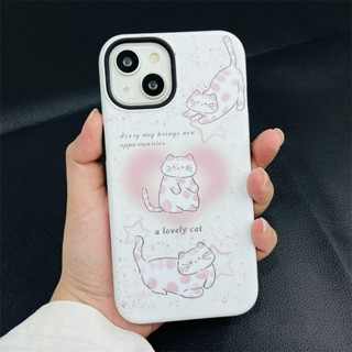 เคสโทรศัพท์มือถือ ซิลิโคน กันกระแทก ลายการ์ตูนแมวน่ารัก สไตล์เกาหลี สําหรับ Iphone 14Promax 13 11 12 13Pro