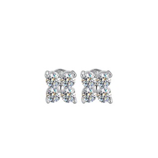 3mm moissanite diamond clover earrings