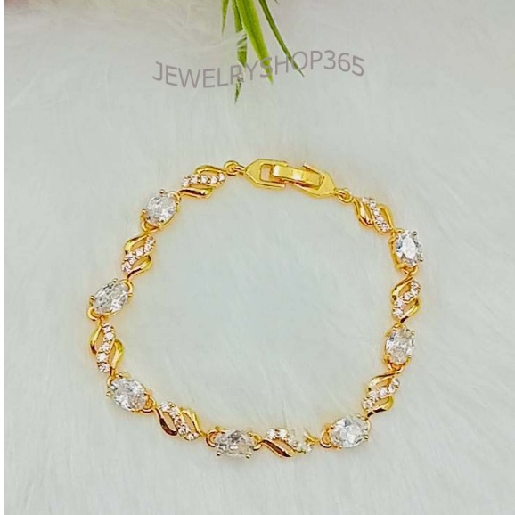 THAIJY15 CW90 สร้อยข้อมือพลอยนพเก้าพลอยมณีใต้น้ำ งานสวยใส่ลงน้ำได้ งาน cz แท้