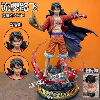 ((พร้อมส่ง) โมเดลฟิกเกอร์ One Piece gk Manqi Standing Series Flowing Sakura Luffy Awakening FW2C สําหรับตกแต่งหน้าอก