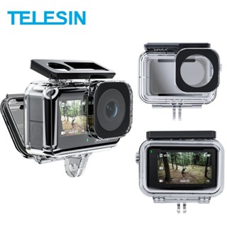 Telesin เคสกันน้ํา 45 ม. อุปกรณ์เสริม สําหรับกล้อง DJI Action3 DJI OSMO action 3 DJI action 4