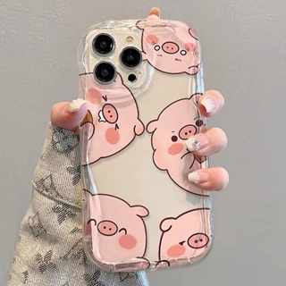 ✅เคสโทรศัพท์มือถือแบบนิ่ม ใส กันกระแทก ลายหมูน่ารัก สําหรับ Iphone 14 13promax 12 11 7 8p Xs Xr