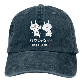 หมวกยีน ผ้าฝ้ายแท้ ลายอนิเมะ Baka Ja Nai Rabbit Slap Baka แฟชั่นคลาสสิก สไตล์ญี่ปุ่น XQ