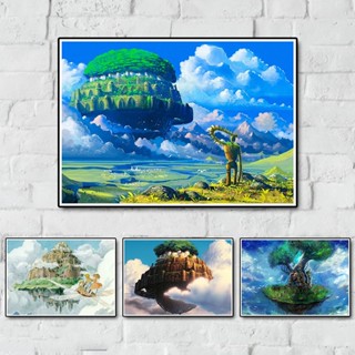 โปสเตอร์ ลายการ์ตูน Miyazaki Hayao Castle in the Sky22 ความละเอียดสูง สําหรับตกแต่งผนังห้องนอน
