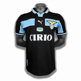 เสื้อกีฬาแขนสั้น ลายทีมชาติฟุตบอล Lazio away สไตล์วินเทจ 1998 season แห้งเร็ว ไซซ์ S-XXL AAA