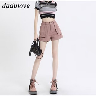 DaDulove💕 New American Street Dirty Pink Womens Overalls High Waist Loose Wide Leg Shorts Hot Pants