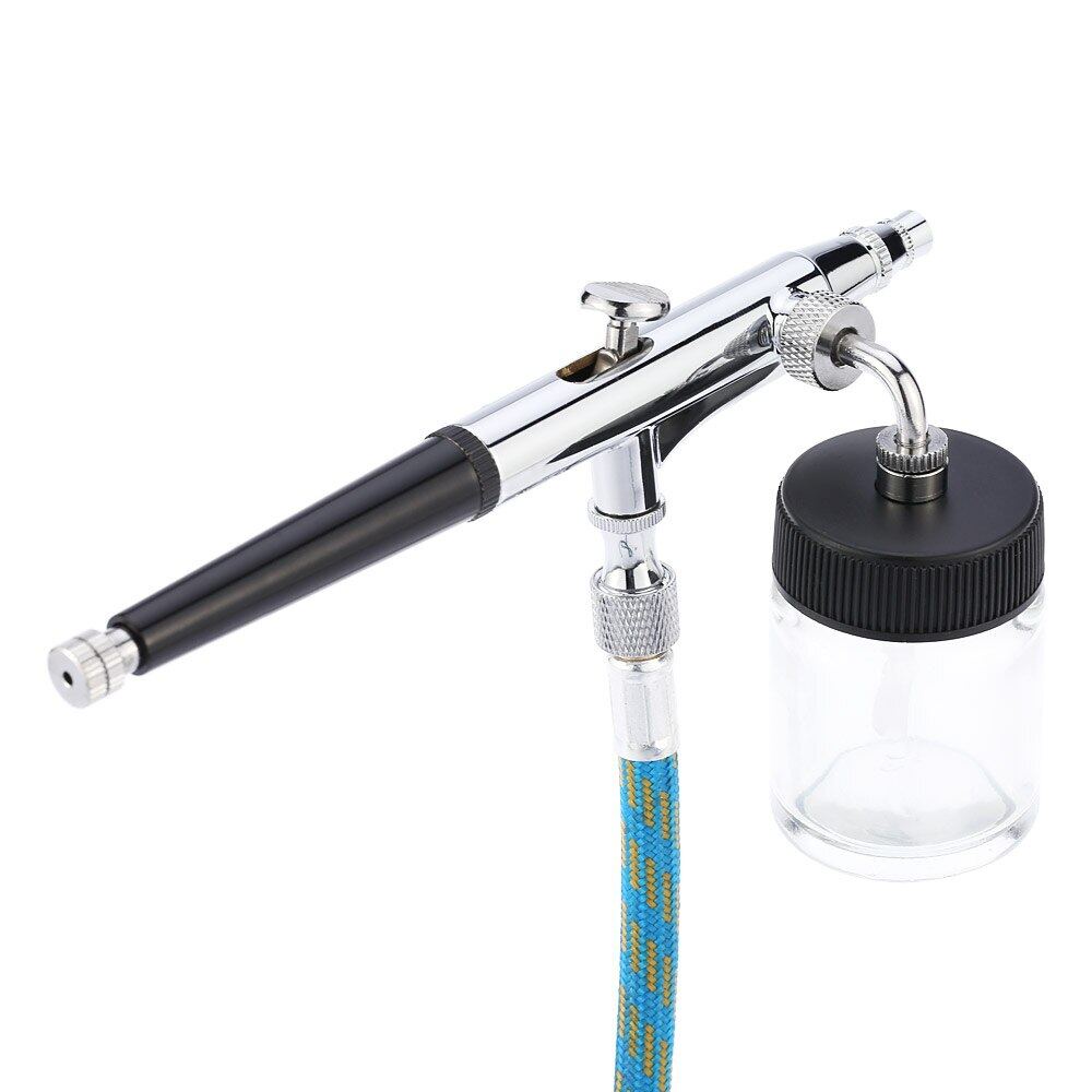 Nasedal Double Action Airbrush Side 2 Cups 7cc 22cc Gravity and Siphon Feed with Air Hose for Art Painting Tattoo Manicure Spray Model Nail Art