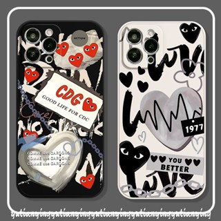 เคสโทรศัพท์มือถือ ขอบตรง ลายหัวใจ Comme des Garcons สําหรับ Samsung A14 A34 A03s A50 A21s A03 A52 A11 A53 A33 A23 A71 A12 A50s A52s A31 A54 A04E A13 A04 A51 A32 A10s A30s A22 M12 A20s M11