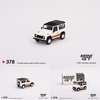 โมเดลรถยนต์อัลลอยด์ ขนาดเล็ก สีขาว 378 MINI GT 1:64 Defender 90 Wagon