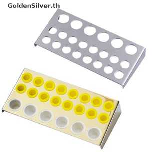 Goldensilver ที่วางแก้วหมึกสัก สเตนเลส ขนาดใหญ่ สีเงิน สําหรับเครื่องสัก 22 ฝา TH