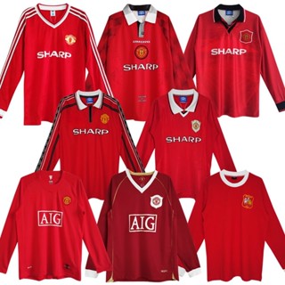 เสื้อกีฬาแขนยาว ลายทีมชาติฟุตบอล Manchester United 1963 1986 Mu ชุดเหย้า สีแดง สีเบกแฮม สไตล์เรโทร xzlai