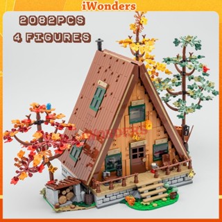 New building block building model "A" shape tree house forest cabin ของเล่นเด็กของขวัญ