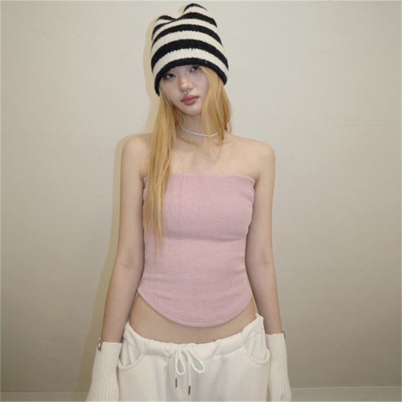 เสื้อสายเดี่ยวลําลอง เข้ารูป สีพื้น แฟชั่นเรียบง่าย สไตล์สตรีท สําหรับสตรี