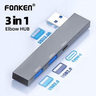 Fonken 3 in 1 ฮับ USB 3 พอร์ต เป็น USB3.0 USB2.0 Type C2.0 PD อุปกรณ์เสริม สําหรับคอมพิวเตอร์ แล็ปท็อป