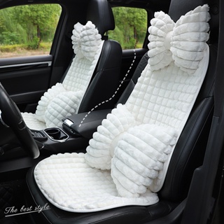 Classic Plaid Car Cushion Plush Car Seat Single Piece Cushion Autumn and Winter Warm and Comfortable Car Universal Car headrests Waist Pillow  Car interior accessories