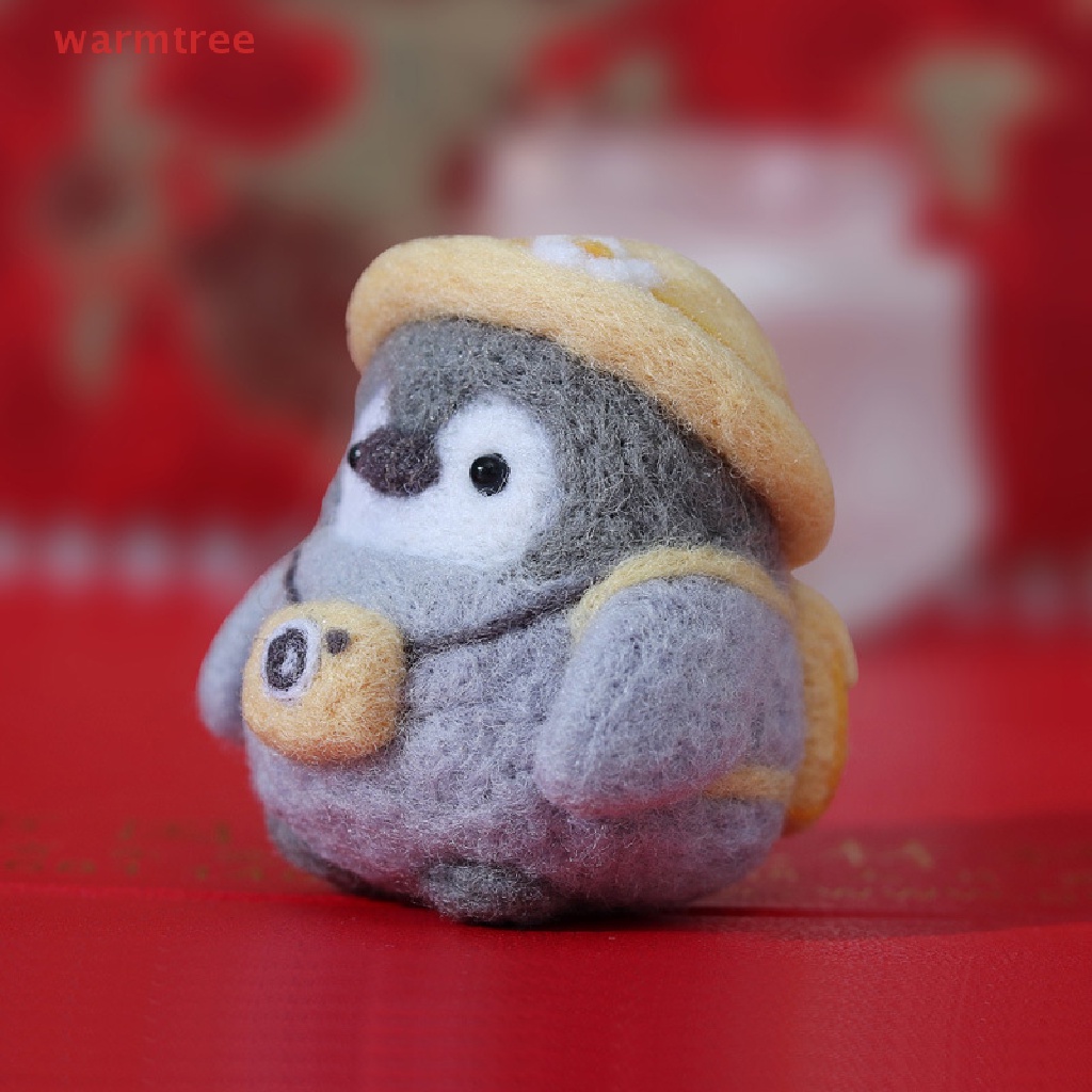 (warmtree) ชุดของเล่นตุ๊กตาเพนกวิน ผ้าสักหลาด ขนสัตว์ แฮนด์เมด DIY