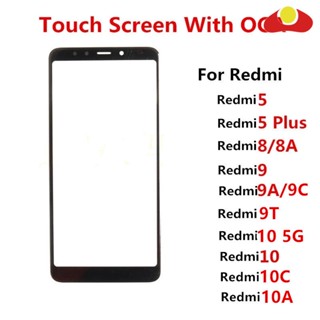 กระจกด้านหน้า หน้าจอสัมผัส LCD แบบเปลี่ยน สําหรับ Xiaomi Redmi 10 5G 10C 5 Plus 8 8A 9 9C 9A 9T