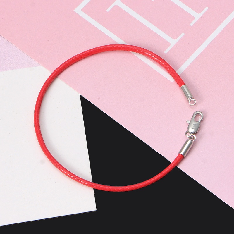 ✿ Lucky สร้อยข้อมือหนังถัก พร้อมตะขอก้ามปู เชือก สายรัดข้อมือ สร้อยข้อมือ DIY เครื่องประดับตกแต่ง สําหรับผู้หญิง ผู้ชาย วัยรุ่น - รูปที่ 2