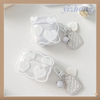 เคสหูฟัง TPU นิ่ม กันหาย ลายหัวใจ สีชมพู สีขาว สําหรับ Airpods Pro 2 3 1