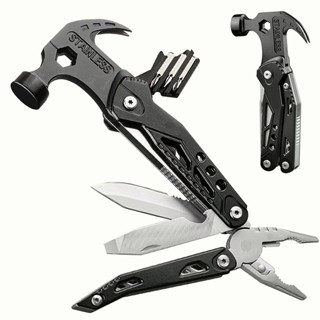 Claw Hammer Multitool คีมสแตนเลส เครื่องมือ Nylon Sheath Outdoor Survival แคมป์ปิ้ง เดินป่า Portable Pocket Claw Hammer