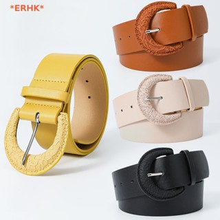 Erhk&gt; ใหม่ เข็มขัดแฟชั่น เรียบง่าย สีแคนดี้ สไตล์เกาหลี สําหรับผู้หญิง ตกแต่งกางเกงยีน อเนกประสงค์ ลําลอง เข็มขัดกว้างใหม่