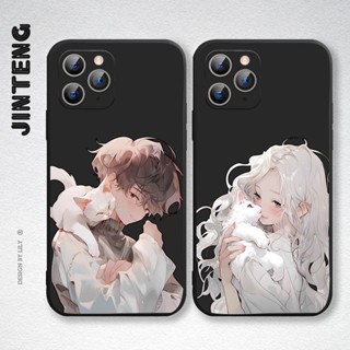 เคสโทรศัพท์มือถือ Tpu แบบนิ่ม ลายแมวสีขาว สําหรับ Samsung S22+ S21+ S22 S21 S20 Ultra Plus FE 5G S10e S10 lite S9 S8 S7 S6 Edge Plus